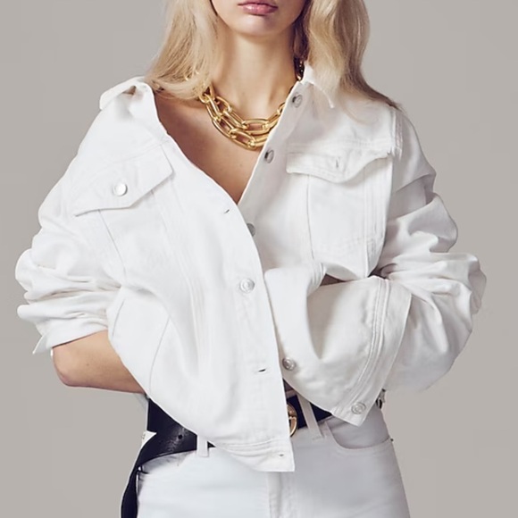 J crew New classic denim jacket in white - Picture 1 of 6